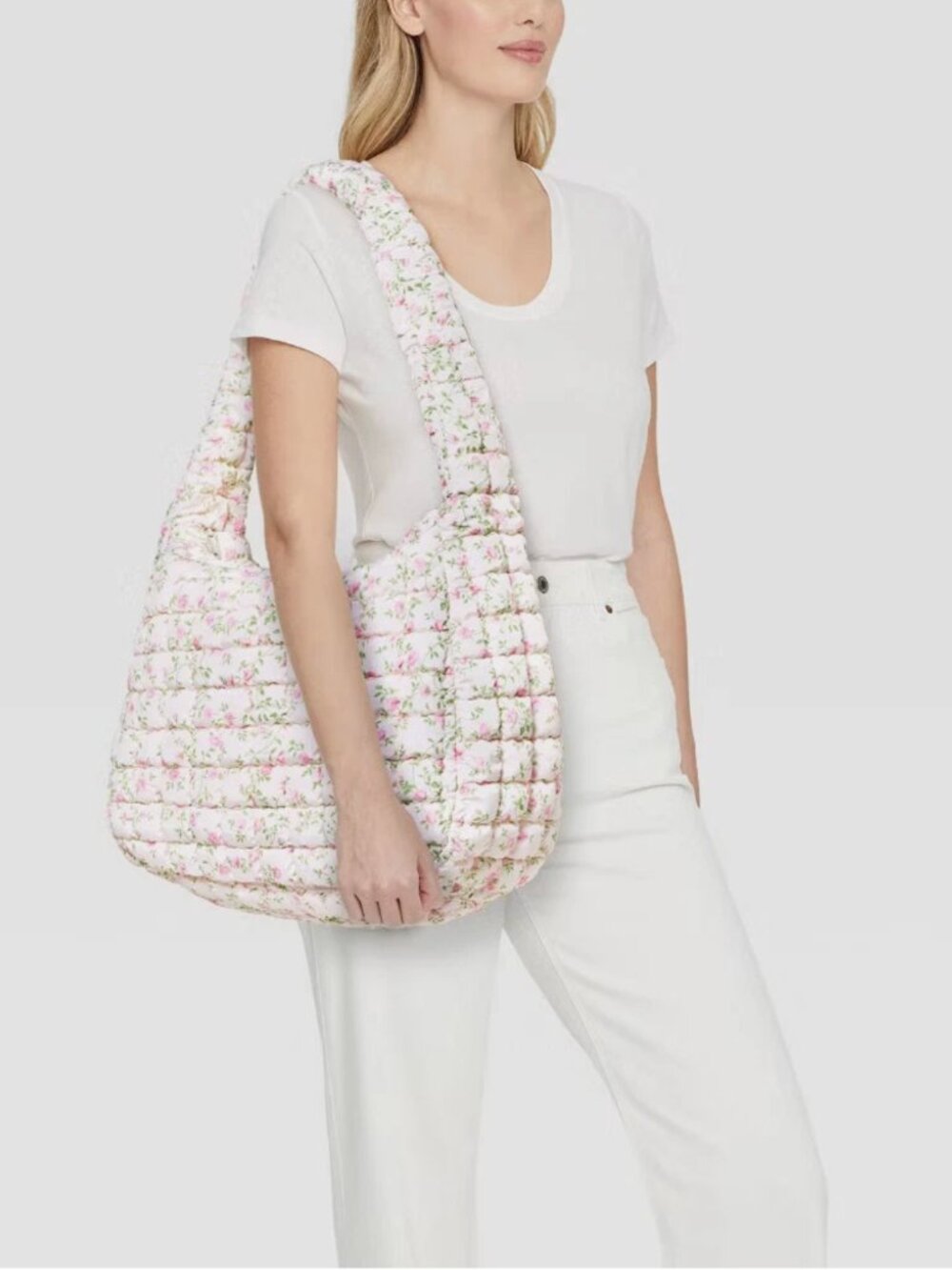 NWT Wild Fable Puffer Hobo Shoulder Bag Tote Purse Floral Print